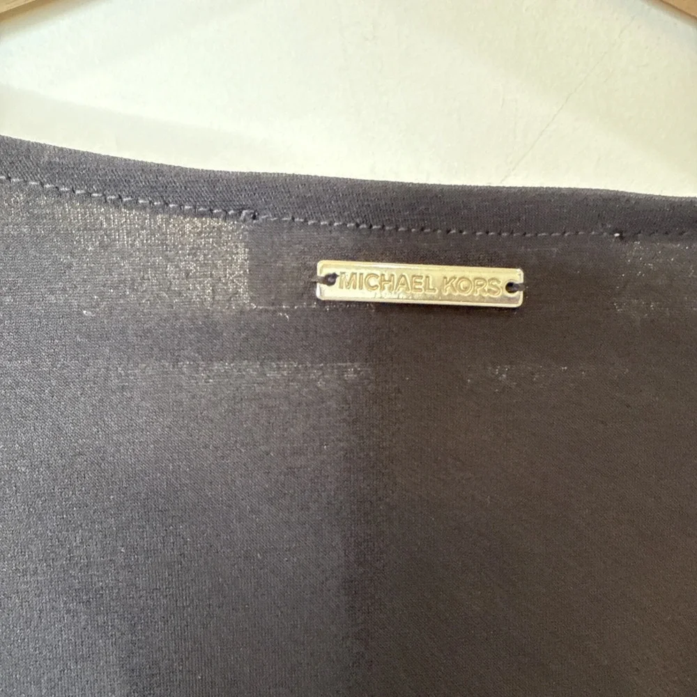 Michael Kors Shirt Blouse Women's 3X Black Long Sleeve‎ Cutout Slinky Stretch